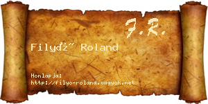 Filyó Roland névjegykártya